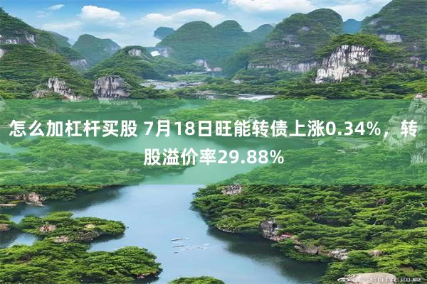 怎么加杠杆买股 7月18日旺能转债上涨0.34%，转股溢价率29.88%