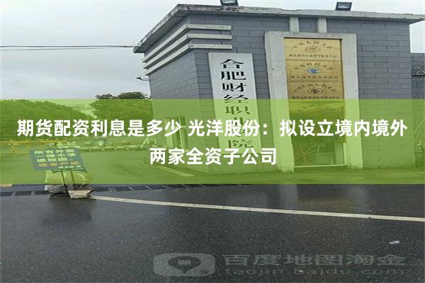 期货配资利息是多少 光洋股份：拟设立境内境外两家全资子公司