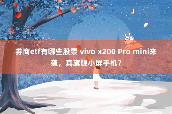 券商etf有哪些股票 vivo x200 Pro mini来袭，真旗舰小屏手机？