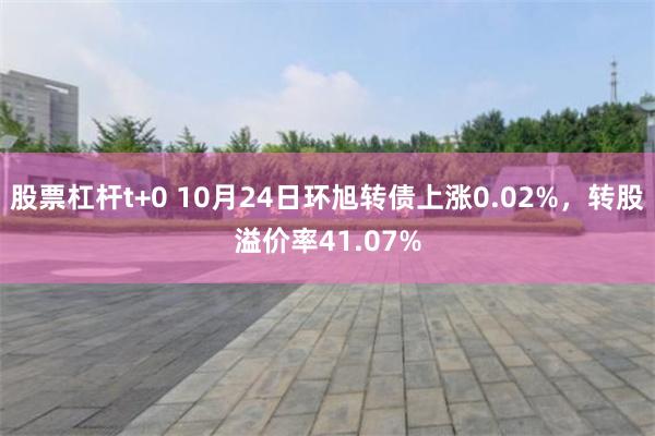 股票杠杆t+0 10月24日环旭转债上涨0.02%，转股溢价率41.07%