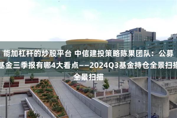 能加杠杆的炒股平台 中信建投策略陈果团队：公募基金三季报有哪4大看点——2024Q3基金持仓全景扫描