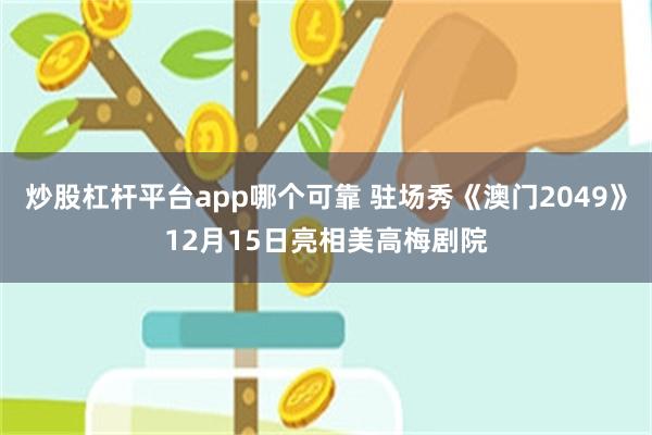 炒股杠杆平台app哪个可靠 驻场秀《澳门2049》12月15日亮相美高梅剧院